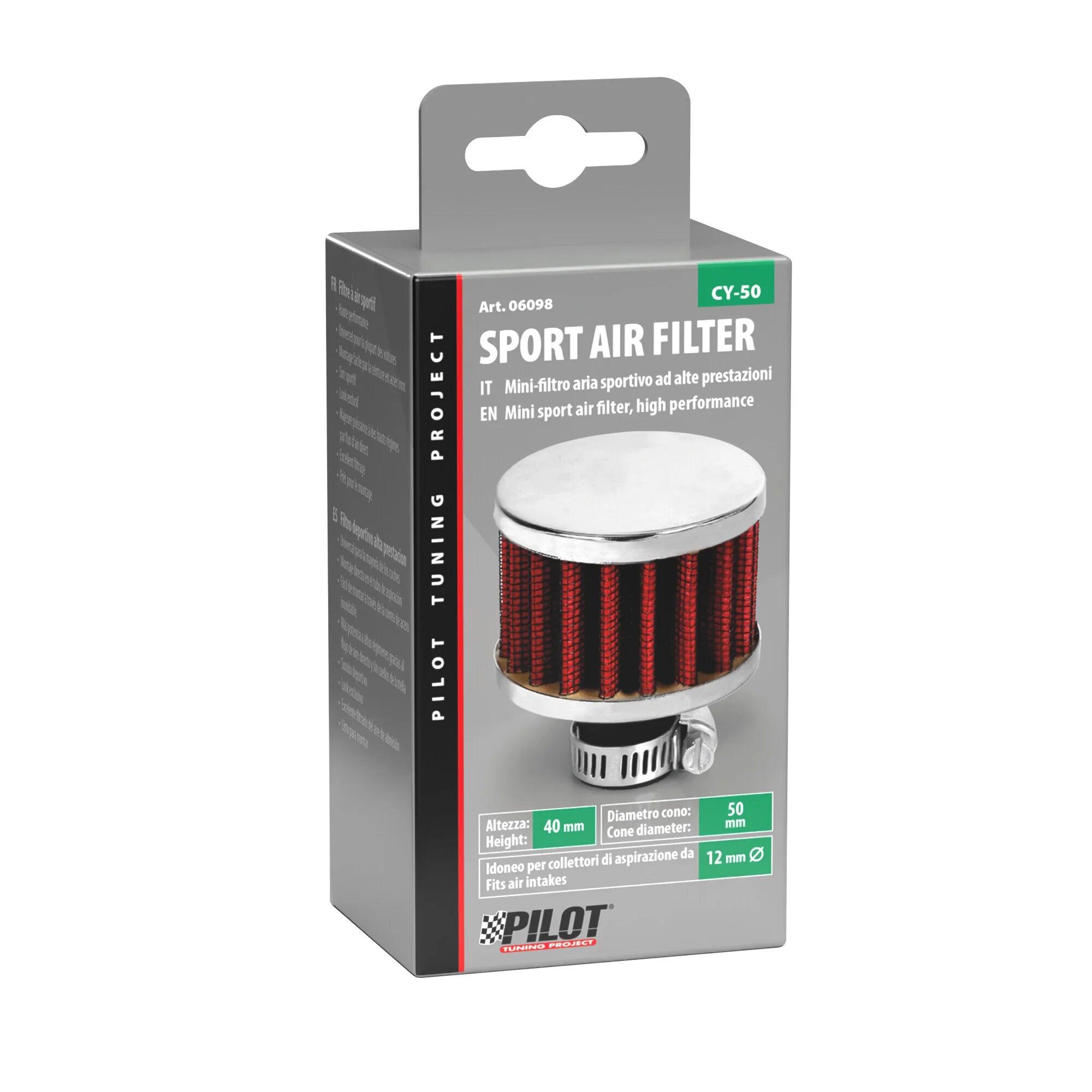 Filtro aria cilindrico Ø 12 mm