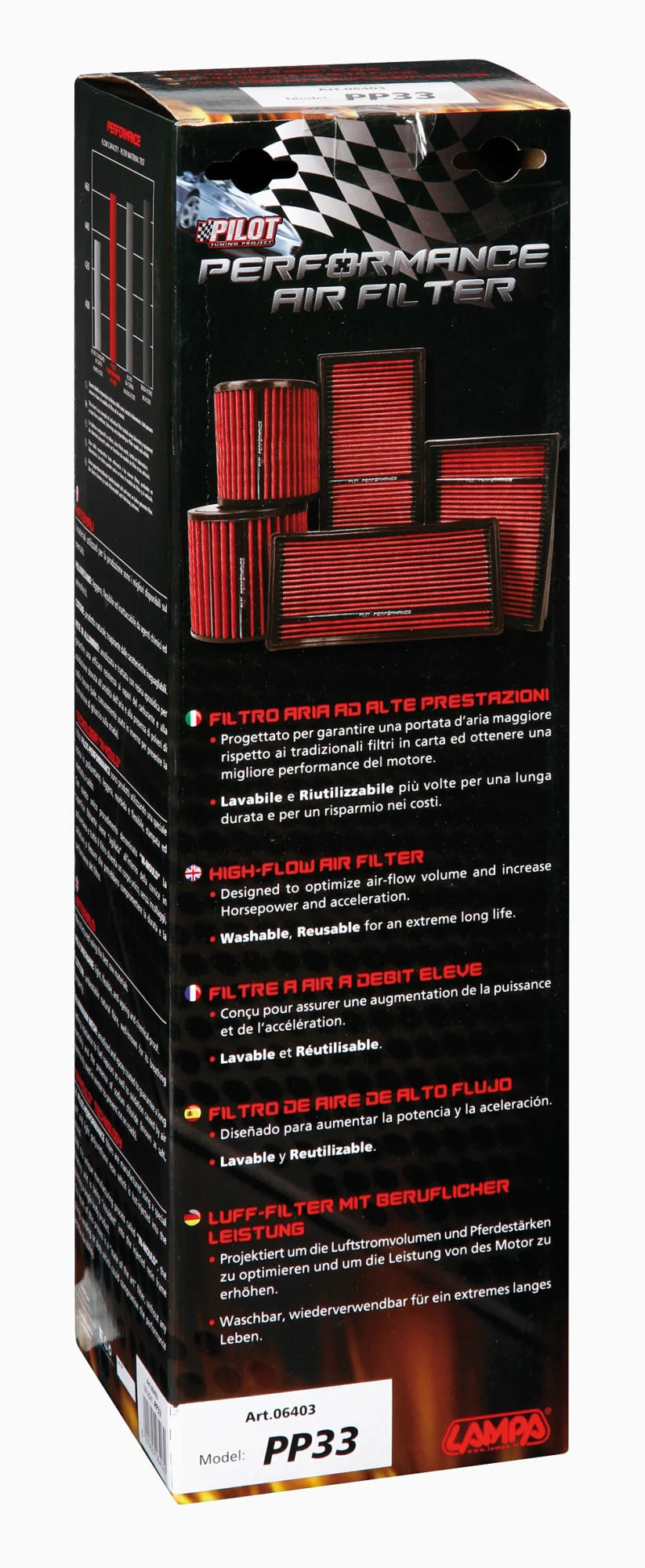 Filtro aria Pilot Performance PP33
