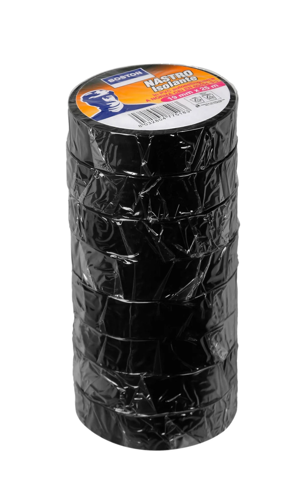 Pro-Tape, nastro isolante professionale - 19 mm x 25 m [Confezione da 8]