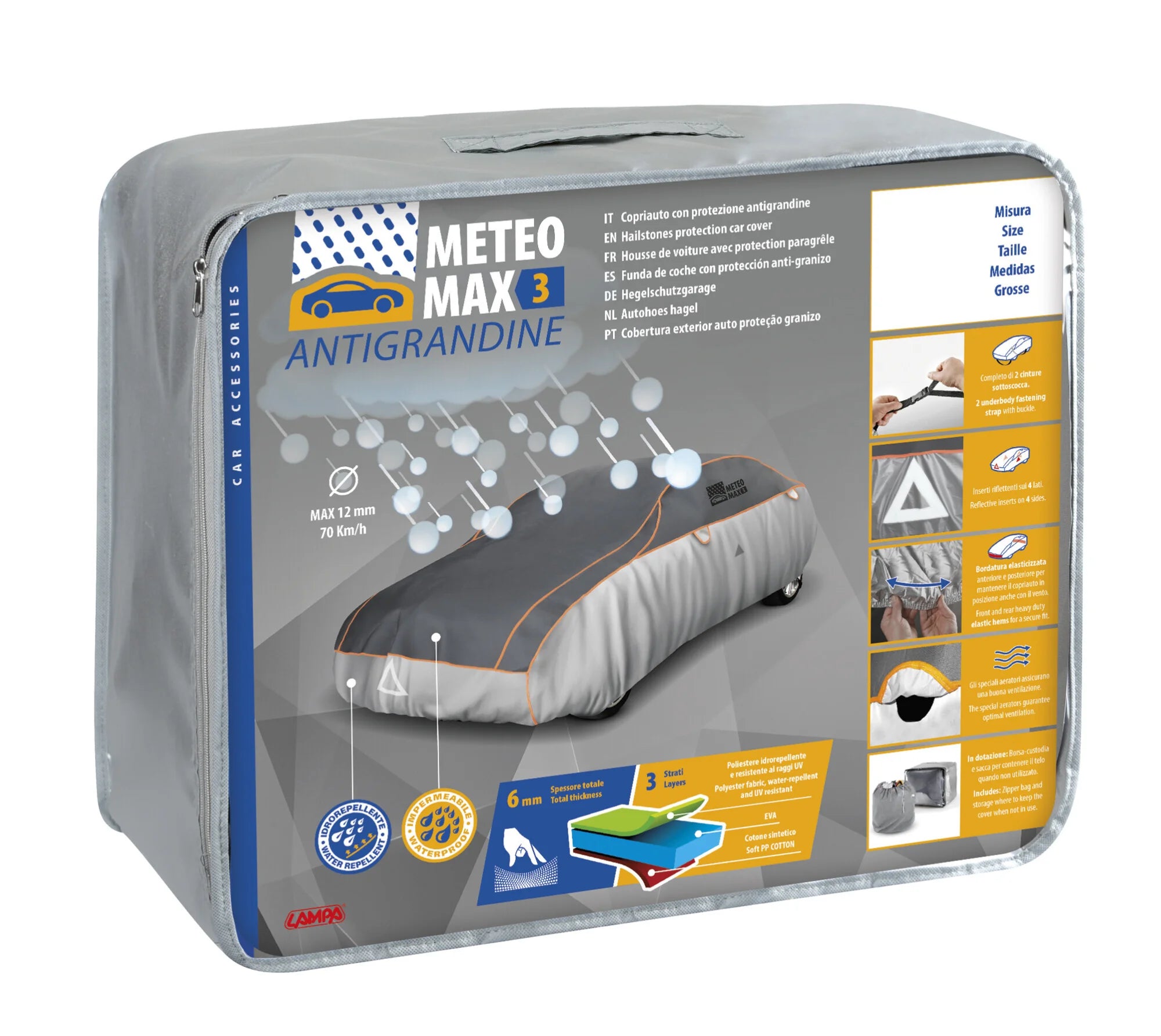 Meteo-Max 3, copriauto antigrandine - AG-8 - cm 190x200x510