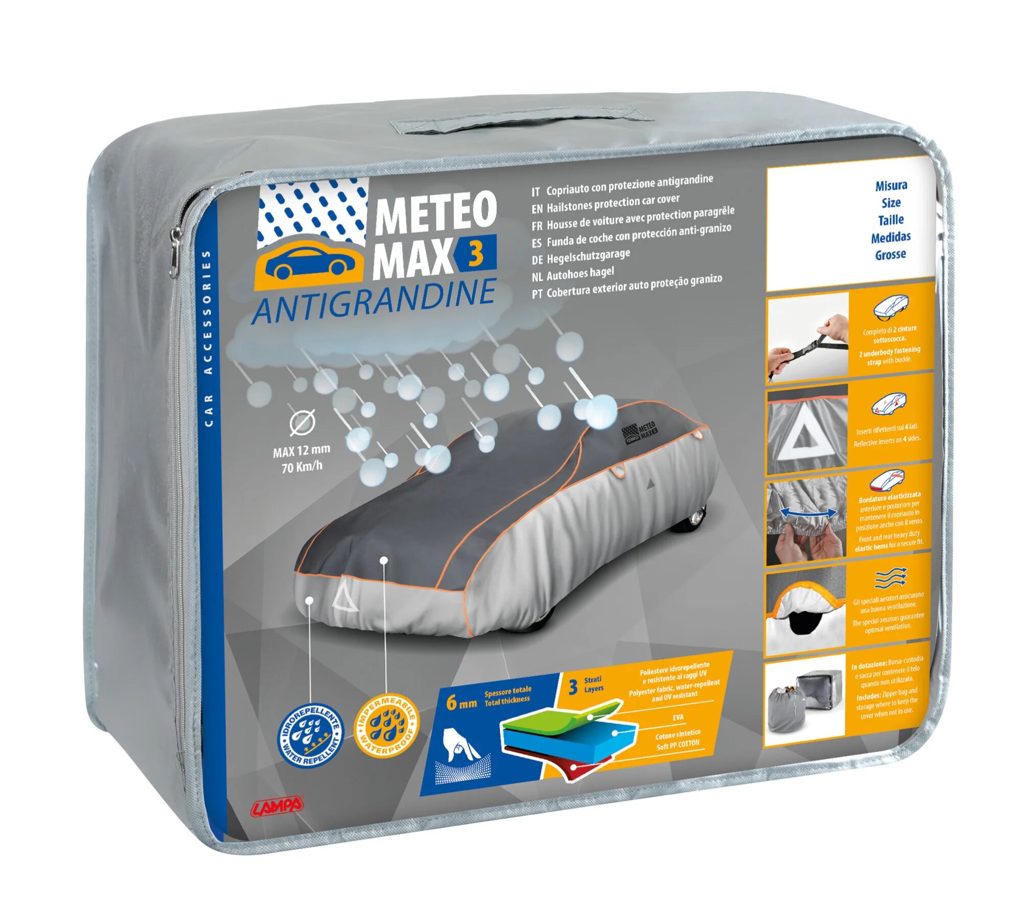 Meteo-Max 3, copriauto antigrandine - AG-1 - cm 160x170x400