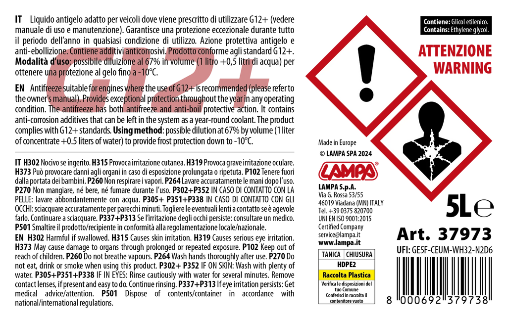 Premium Series Rosso G12+, liquido antigelo radiatore - (-25°C / +105°C) - 5 L