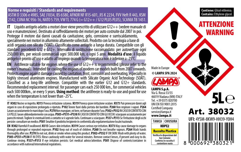 Premium Series G12++, liquido antigelo radiatore - (-25°C / +105°C) - 5 L