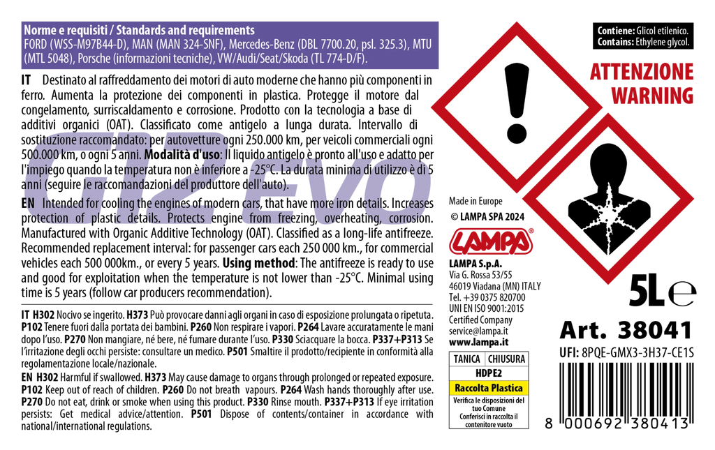 Premium Series G12 Evo, liquido antigelo radiatore - (-40°C / +110°C) - 5 L
