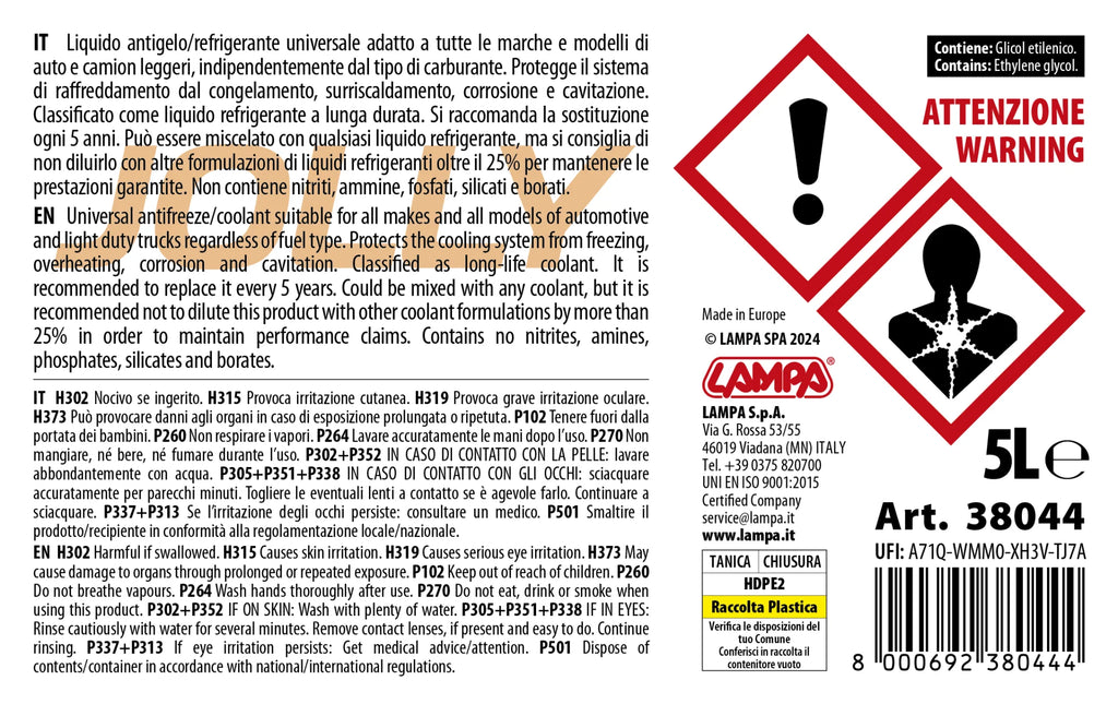 Premium Series Jolly Universal, liquido antigelo radiatore - (-25°C / +105°C) - 5 L