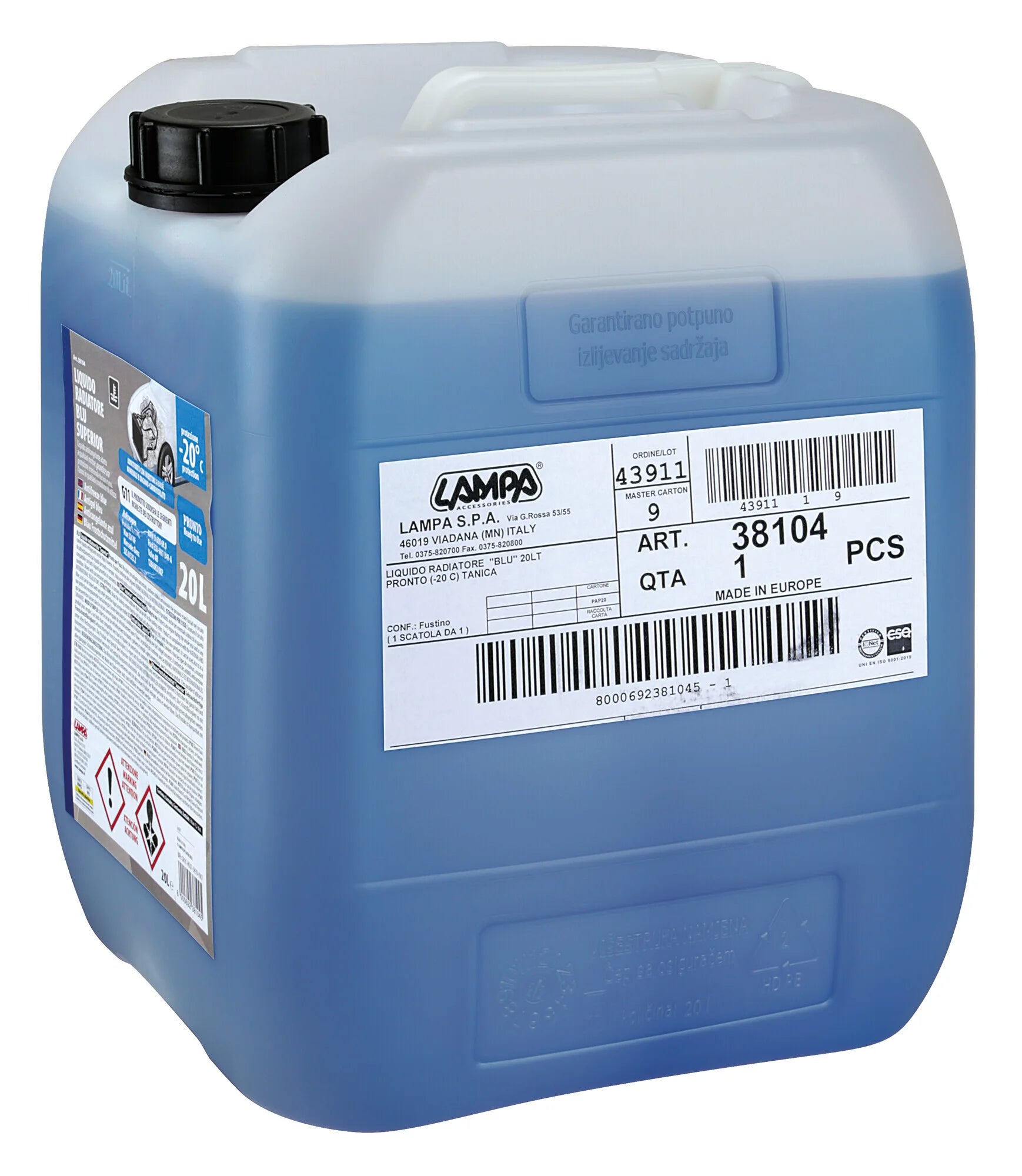 Superior-Blu G11, liquido antigelo radiatore (-20°C) - 20 L