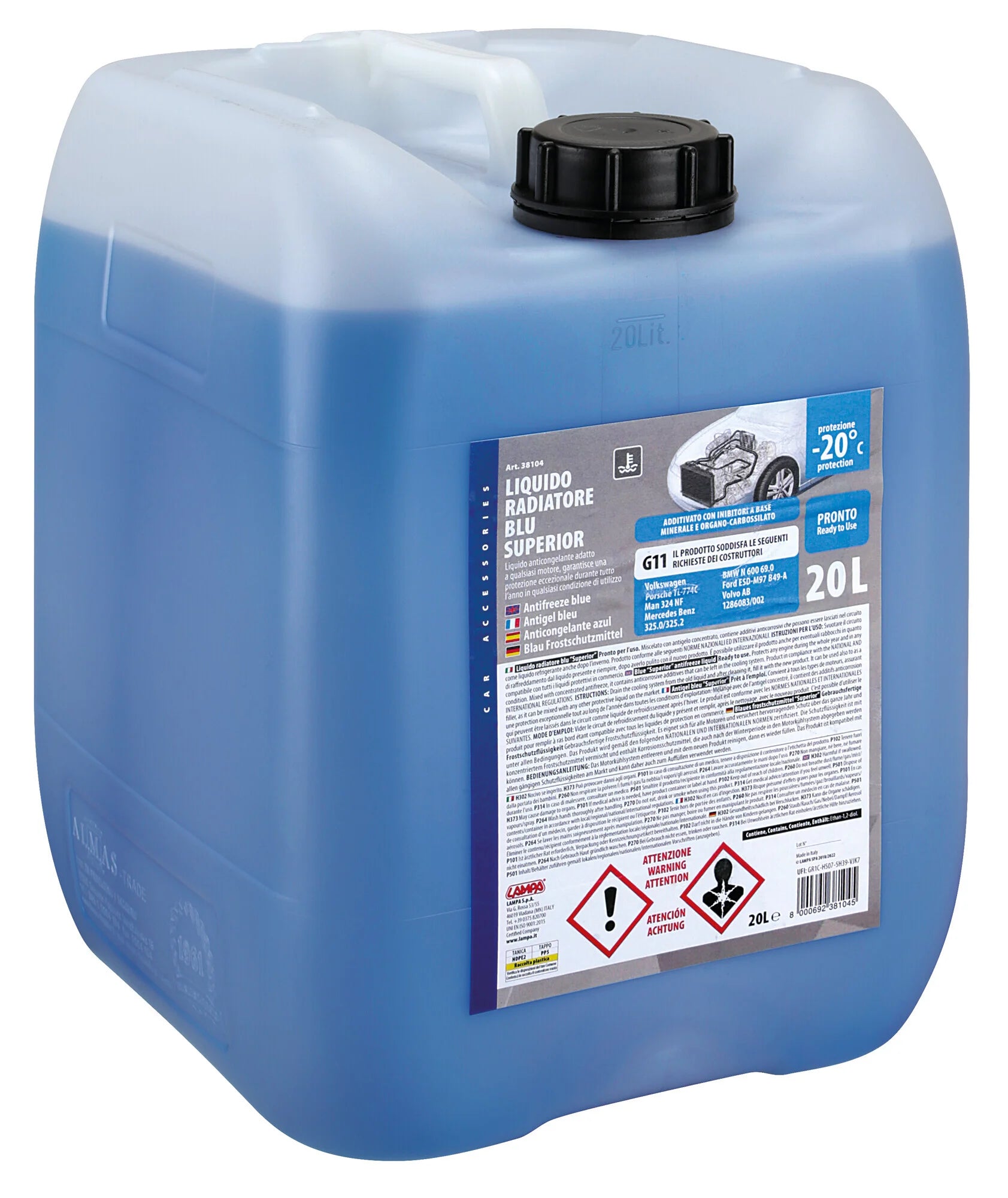 Superior-Blu G11, liquido antigelo radiatore (-20°C) - 20 L
