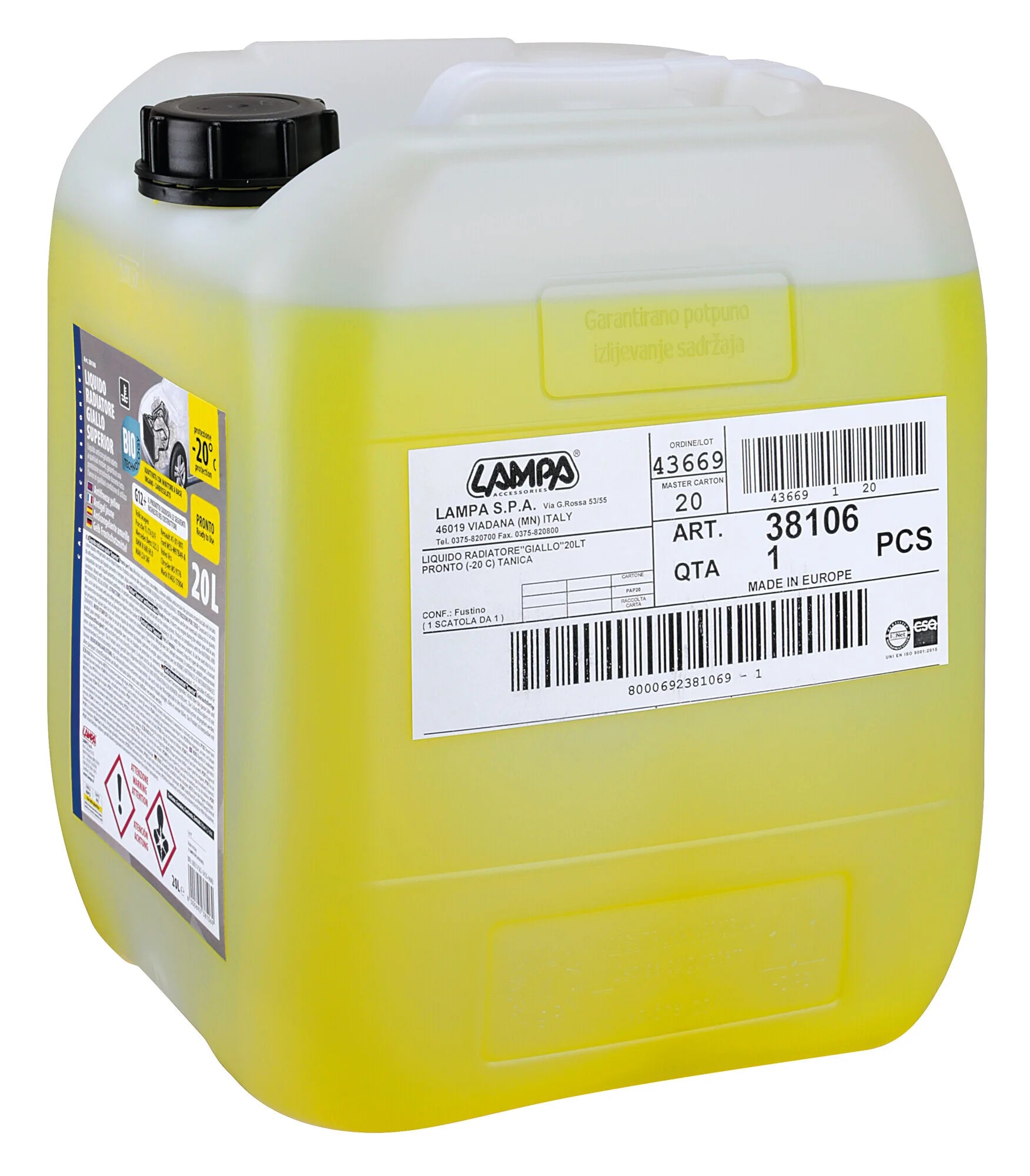 Superior-Giallo G12+, liquido antigelo radiatore (-20°C) - 20 L