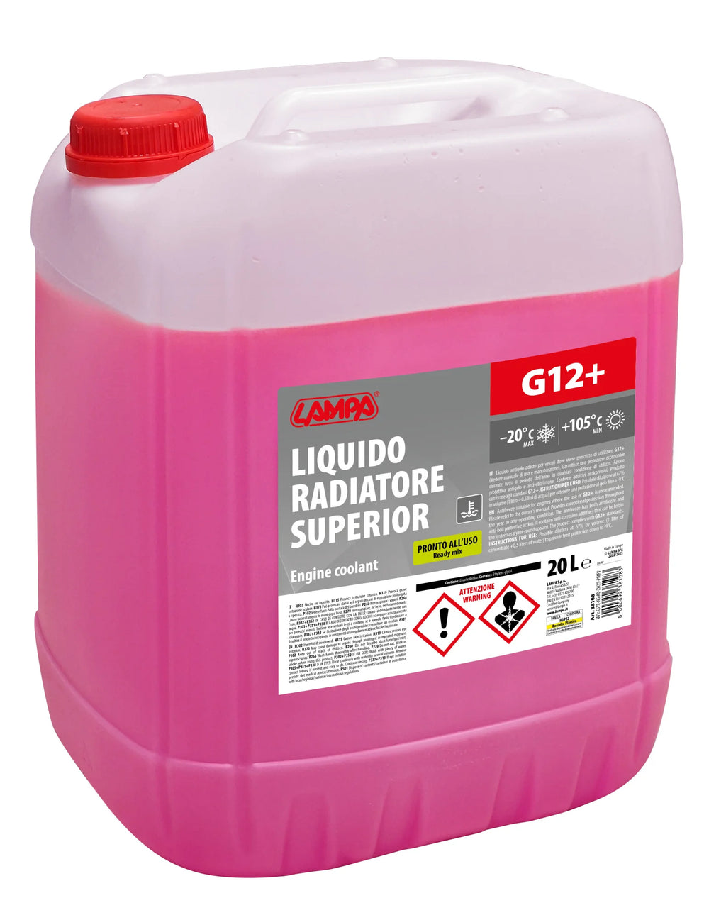 Superior-Rosso G12+, liquido antigelo radiatore (-20°C) - 20 L