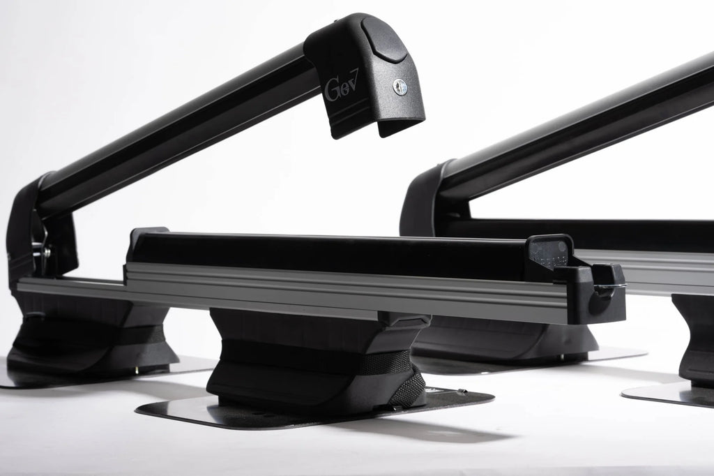 Portasci magnetico scorrevole Bora - Con Chiave - 5 paia di sci o 2 snowboard