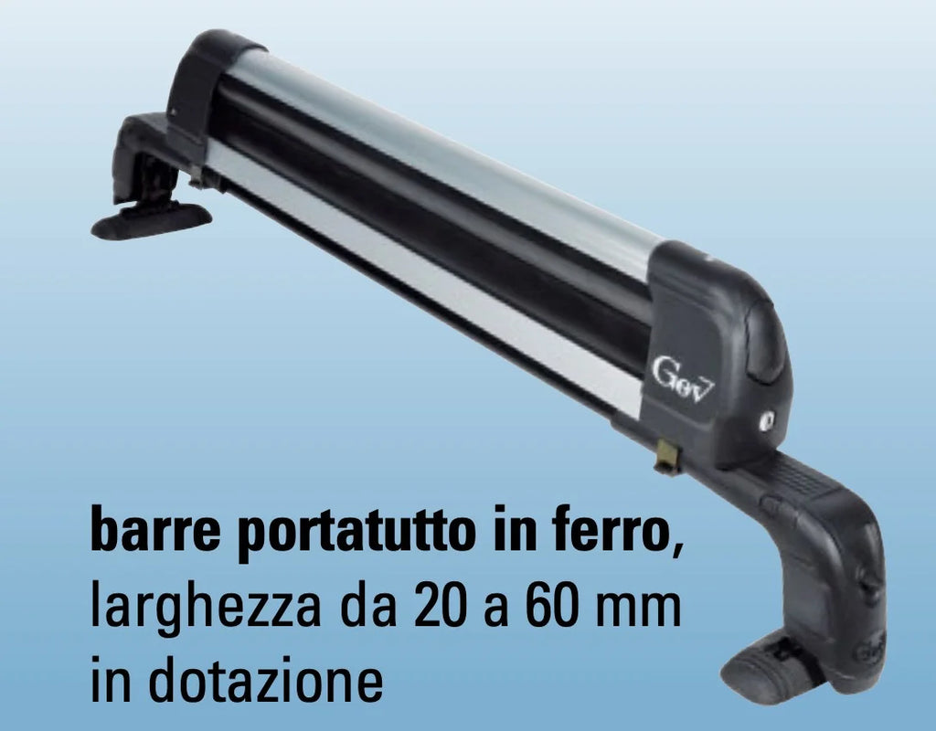 Portasci da barra XL - Con Chiave - Per 6 paia di sci o 4 snowboard