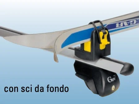 Tasselli portasci in nylon per barre portasci - 2 pezzi (1 paio di sci) - Gev