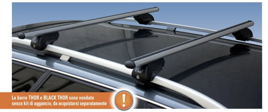 Barre portatutto auto Thor Lunga - Attacchi Esclusi - Compatibilità nel testo