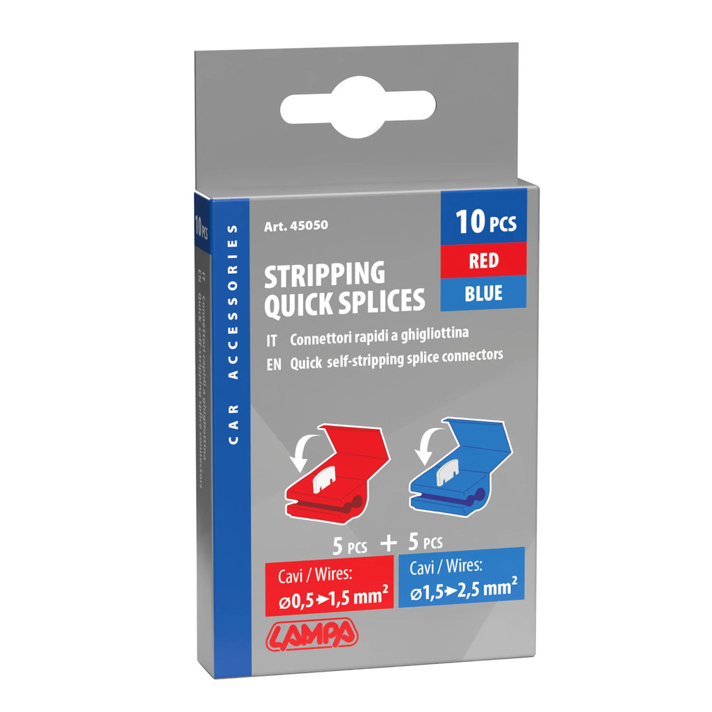 10 connettori rapidi a ghigliottina - Rosso / Blu
