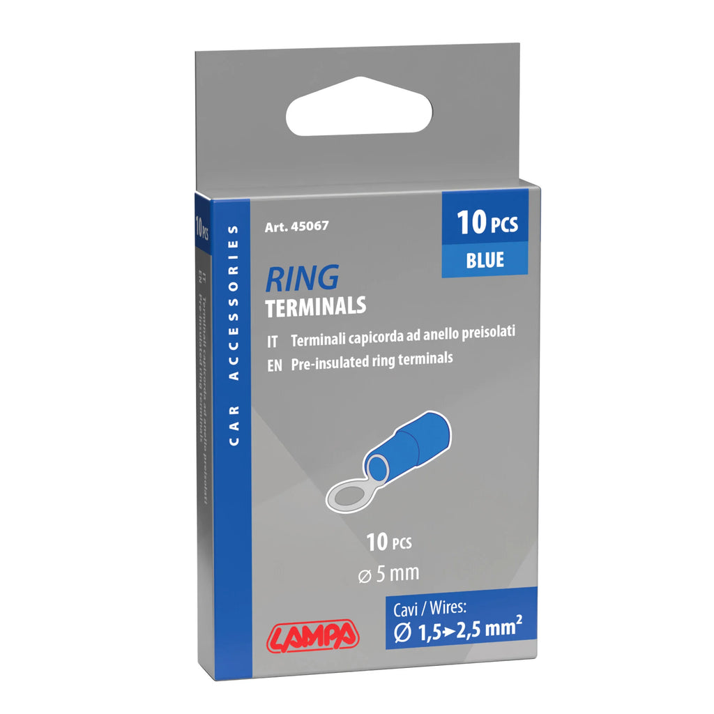 10 terminali - capicorda ad anello - Blu