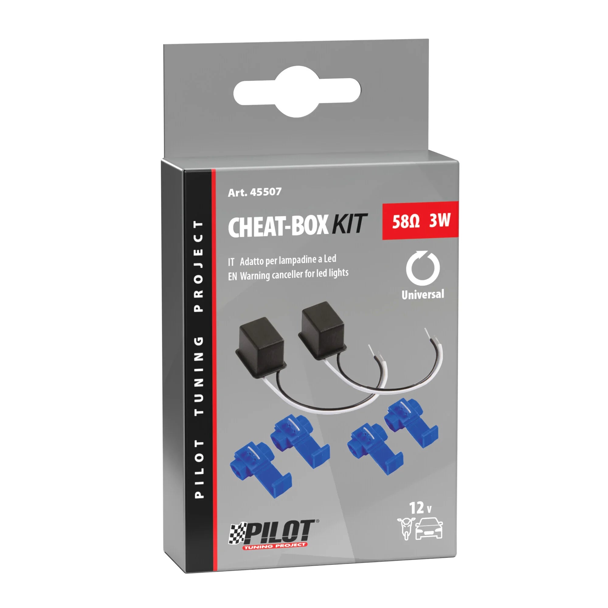 Cheat-Box kit per lampadine a Led, 12V - 58 OHM - 3 W - 0,21 A