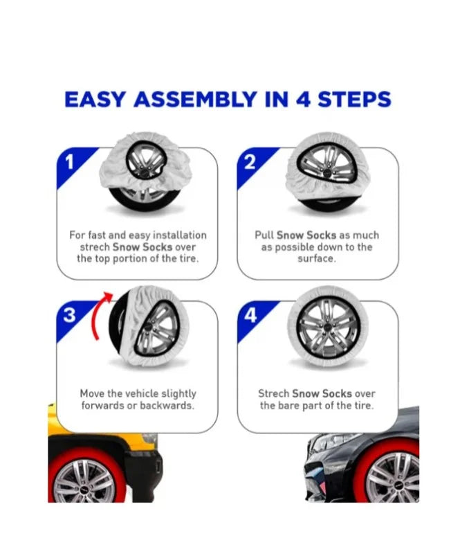Calze da neve Gev M - Made in Europa - Facili da installare - Con 2 calze