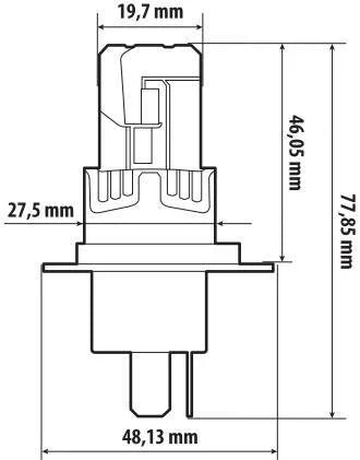 12V Halo Led Alien Series Quick-Fit - (H4) - 25W - P43t - 1 pz  - Scatola