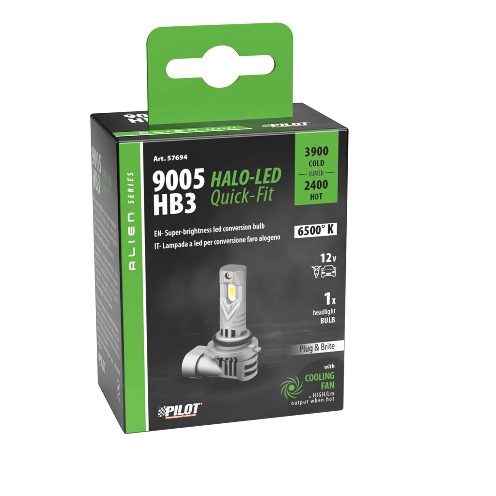 12V Halo Led Alien Series Quick-Fit - (HB3 9005) - 35W - P20d - 1 pz  - Scatola
