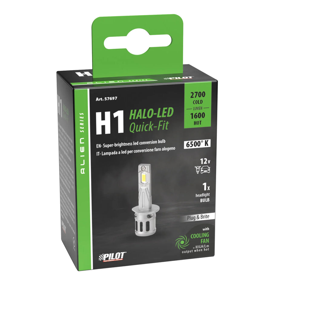 12V Halo Led Alien Series Quick-Fit - (H1) - 25W - P14,5s - 1 pz  - Scatola