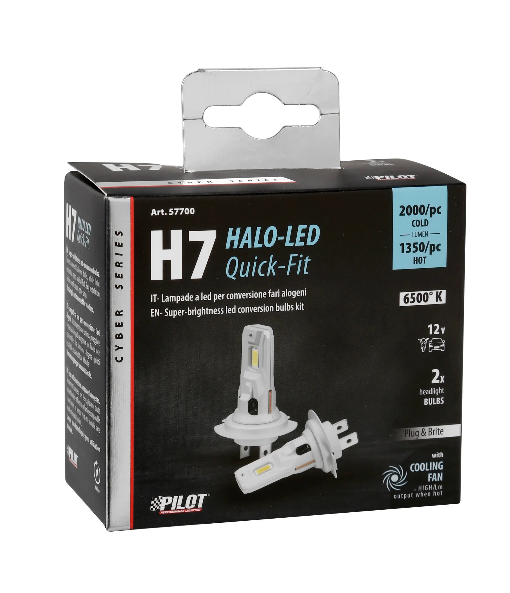 12V Halo Led Cyber Series Quick-Fit - (H7) - 22W - PX26d - 2 pz  - Scatola