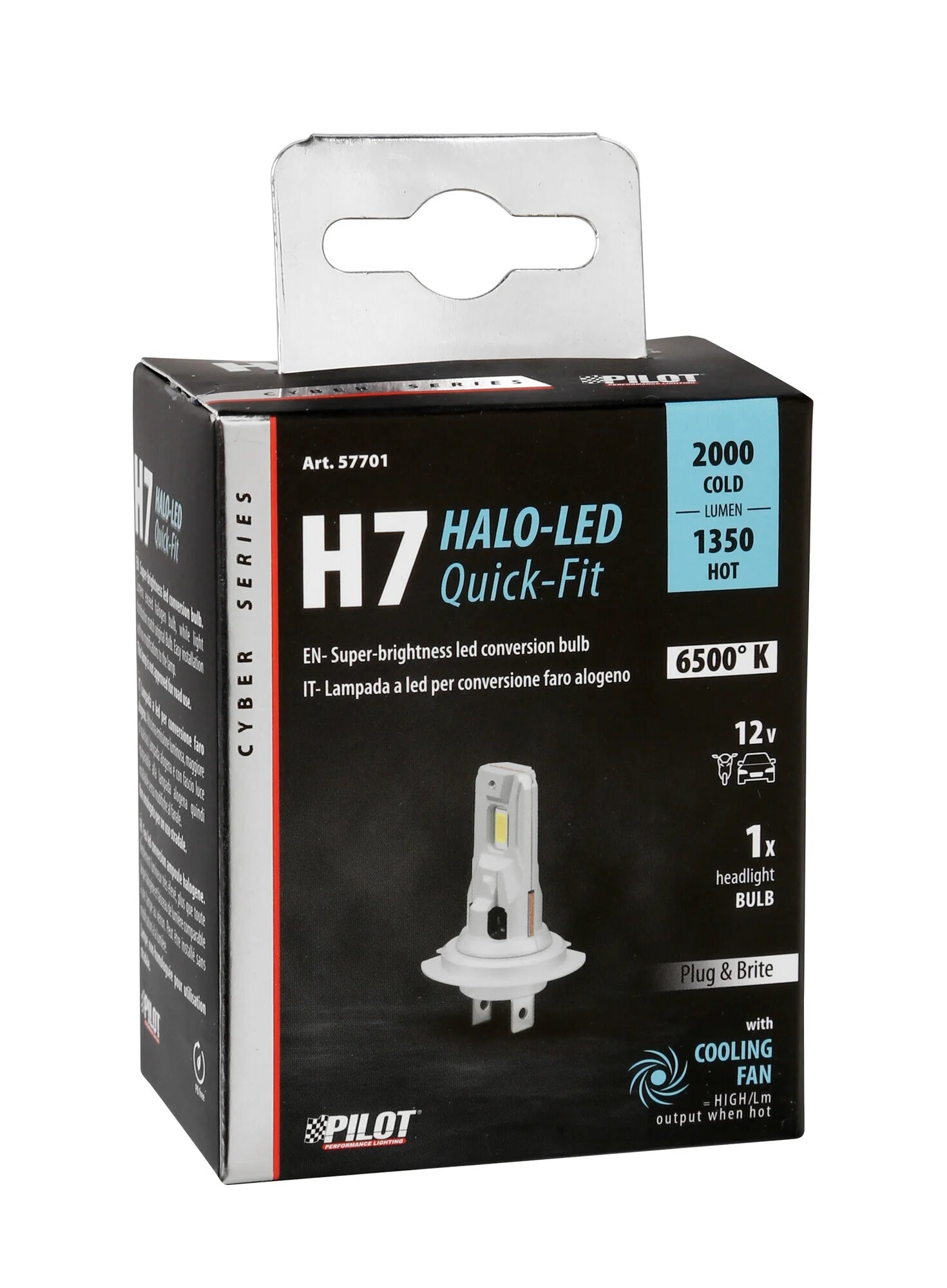 12V Halo Led Cyber Series Quick-Fit - (H7) - 22W - PX26d - 1 pz  - Scatola