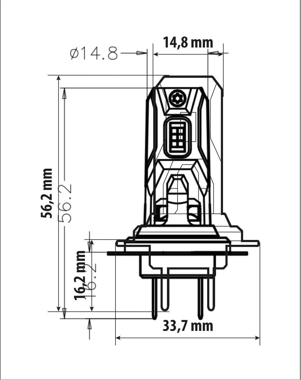 12V Halo Led Cyber Series Quick-Fit - (H7) - 22W - PX26d - 1 pz  - Scatola
