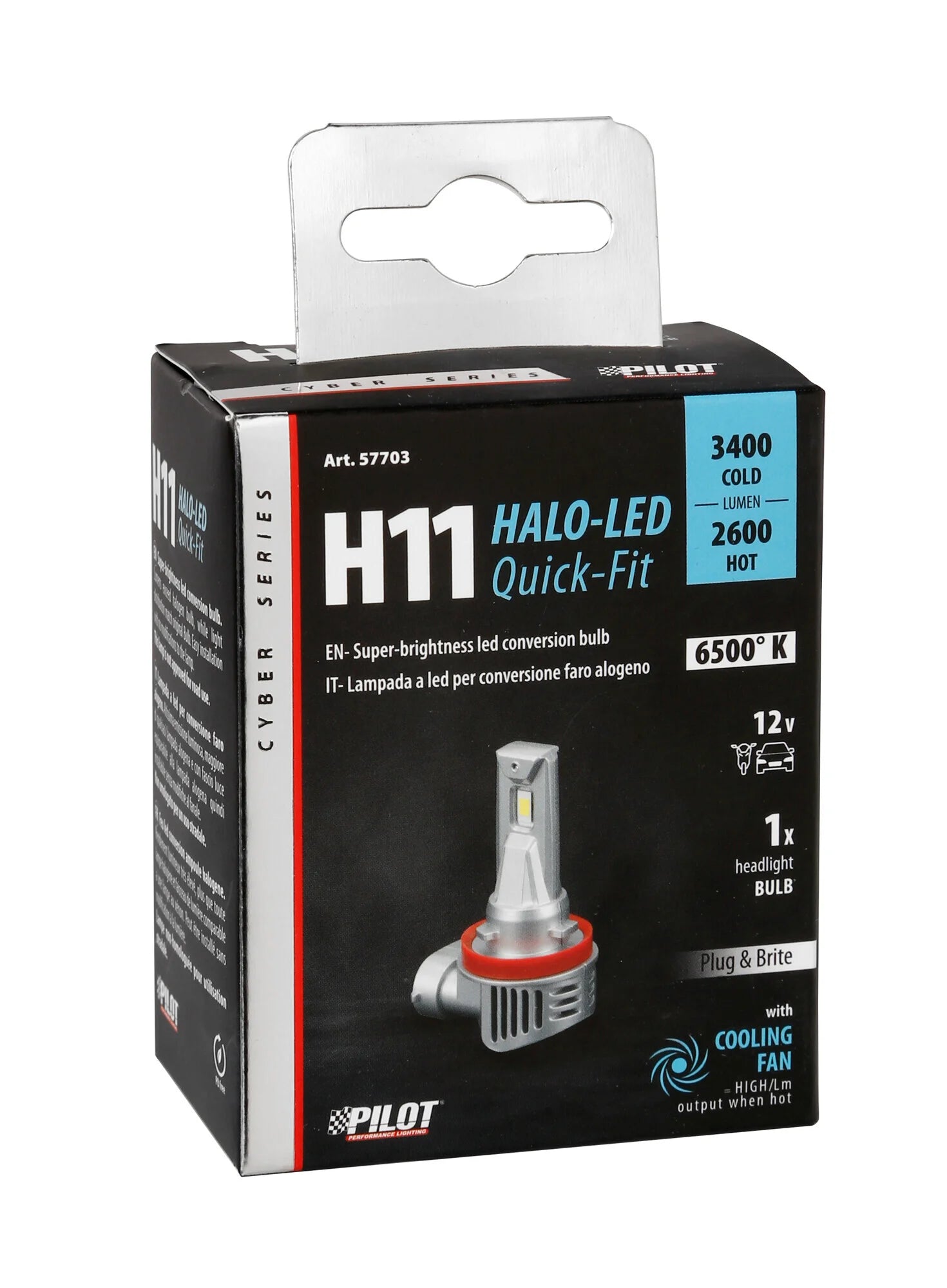 12V Halo Led Cyber Series Quick-Fit - (H11) - 36W - PGJ19-2 - 1 pz  - Scatola