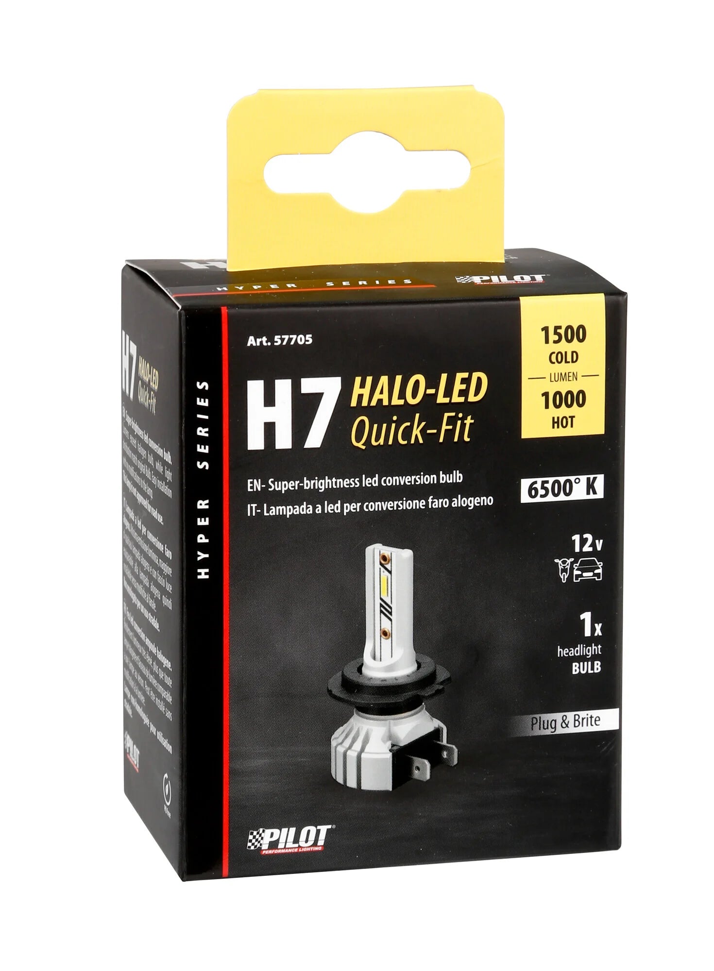 12V Halo Led Hyper Series Quick-Fit - (H7) - 15W - PX26d - 1 pz  - Scatola