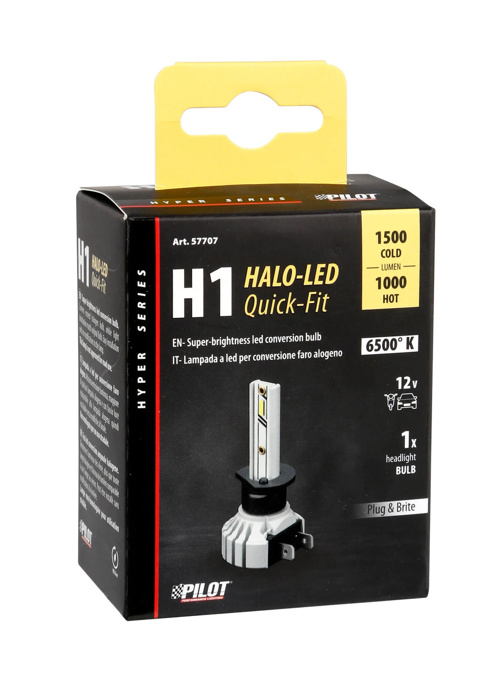 12V Halo Led Hyper Series Quick-Fit - (H1) - 15W - P14,5s - 1 pz  - Scatola