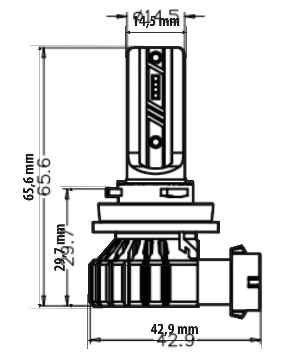 12V Halo Led Hyper Series Quick-Fit - (H8/H9/H11) - 15W - PGJ19-X - 1 pz  - Scatola