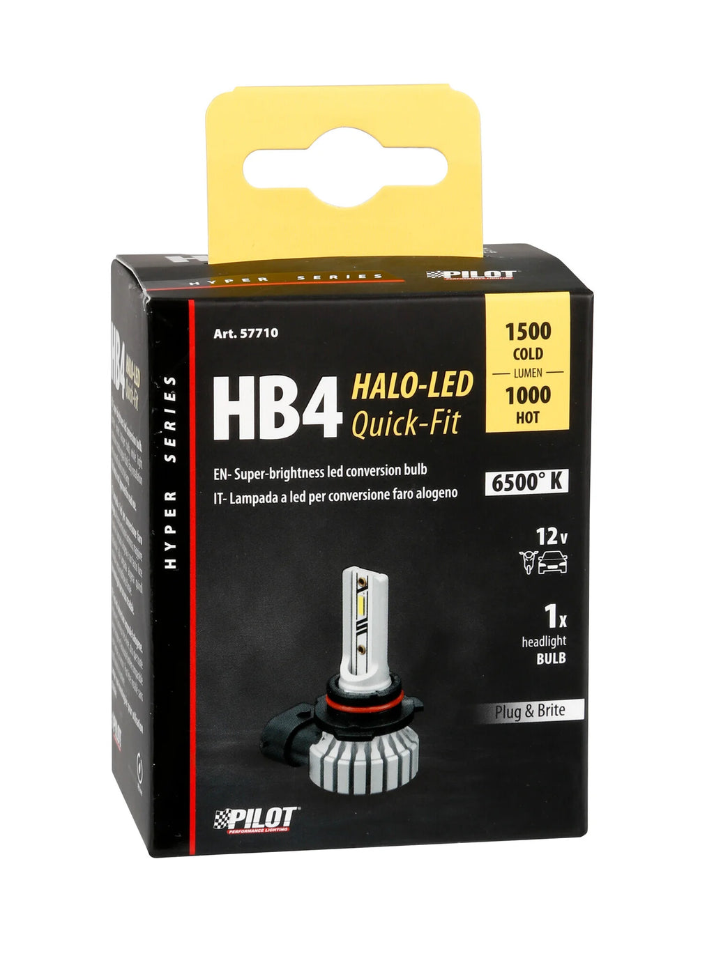 12V Halo Led Hyper Series Quick-Fit - (HB4) - 15W - P22d - 1 pz  - Scatola
