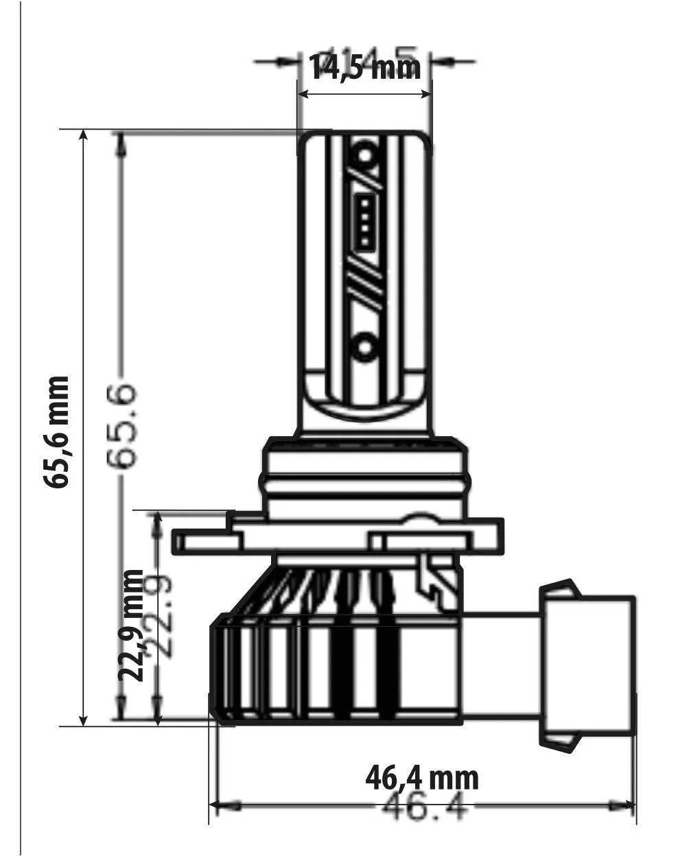 12V Halo Led Hyper Series Quick-Fit - (HIR 9012) - 15W - PX22d - 1 pz  - Scatola