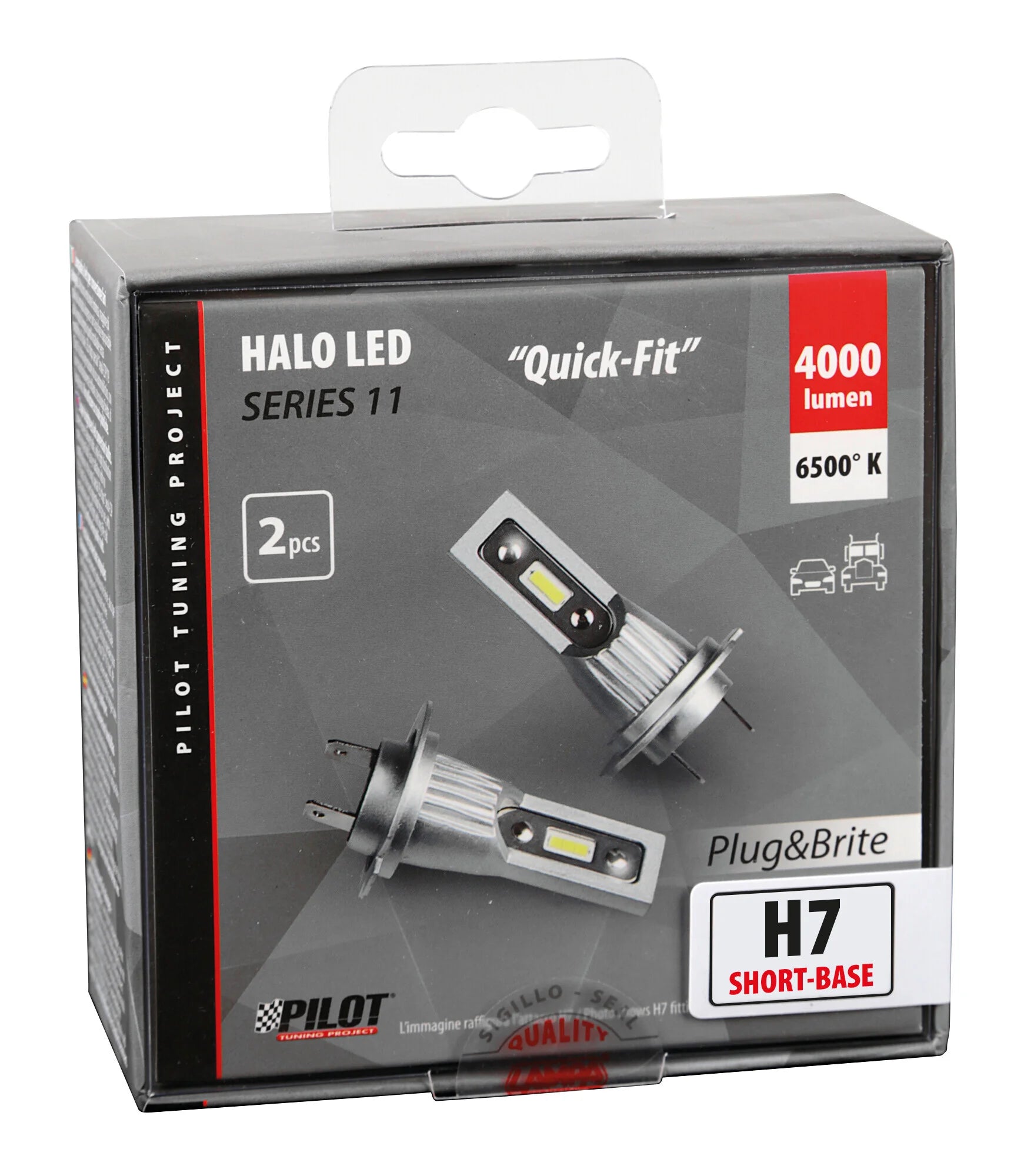 12/24V Halo Led Serie 11 Quick-Fit - (H7-H18) - 15W - PX26d - 2 pz  - Scatola