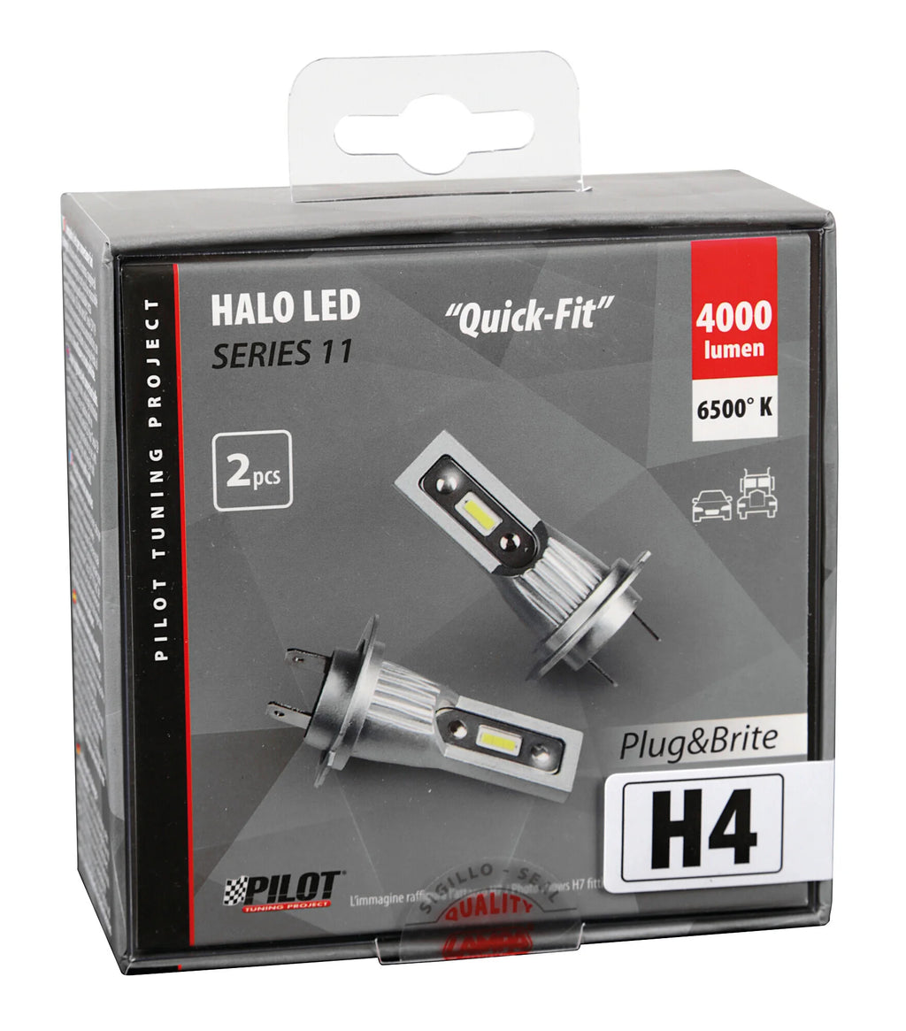 12/24V Halo Led Serie 11 Quick-Fit - (H4) - 15W - P43t - 2 pz  - Scatola