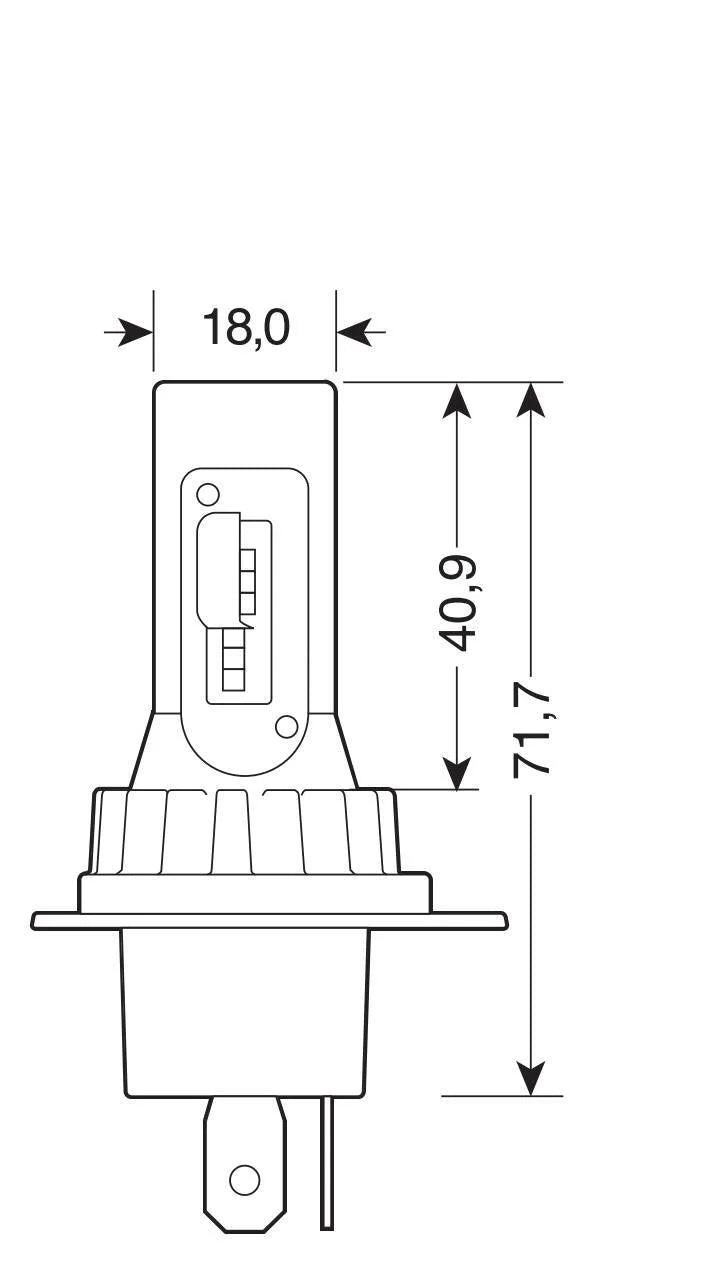 12/24V Halo Led Serie 11 Quick-Fit - (H4) - 15W - P43t - 2 pz  - Scatola