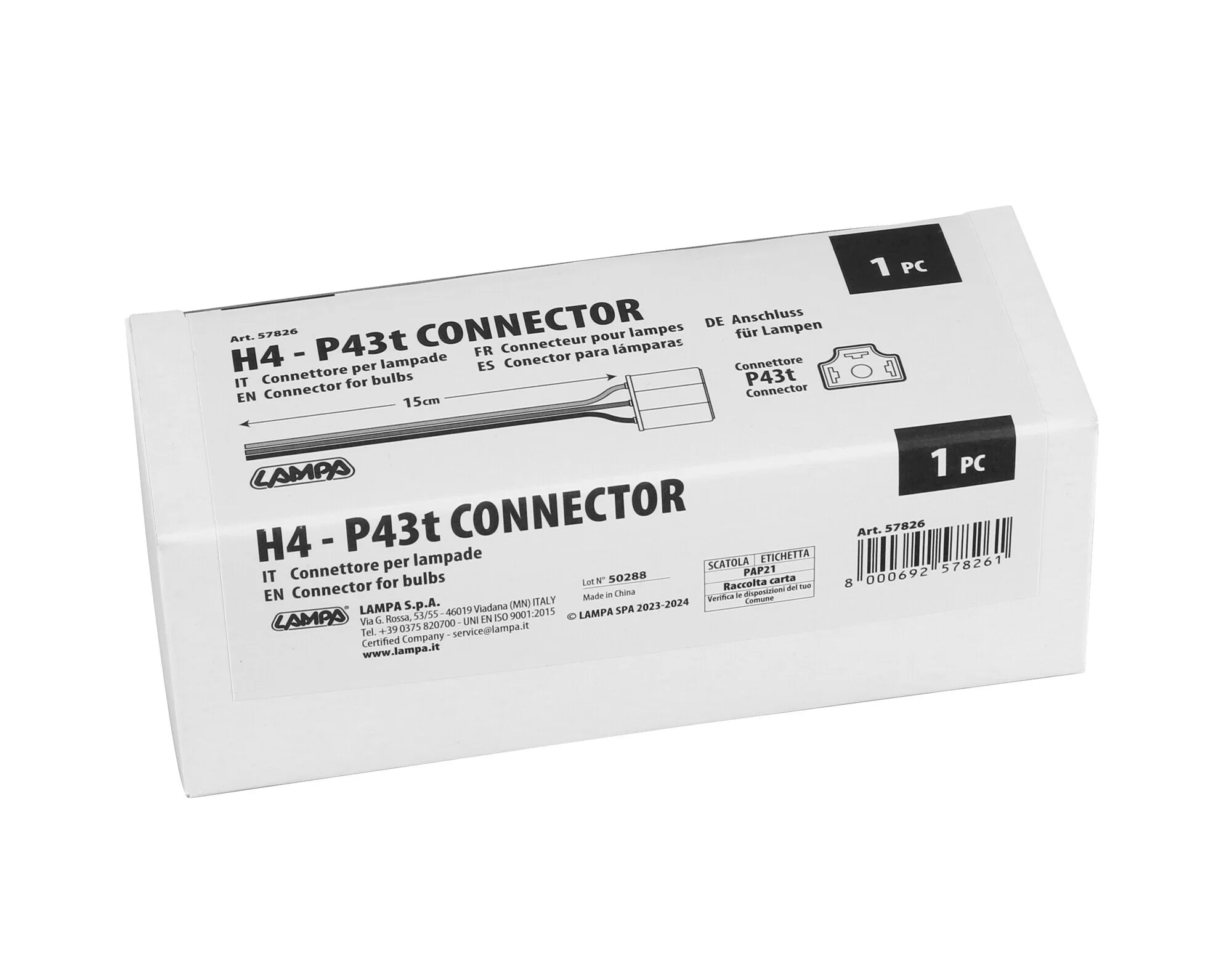 Connettore per lampade - H4 - P43t