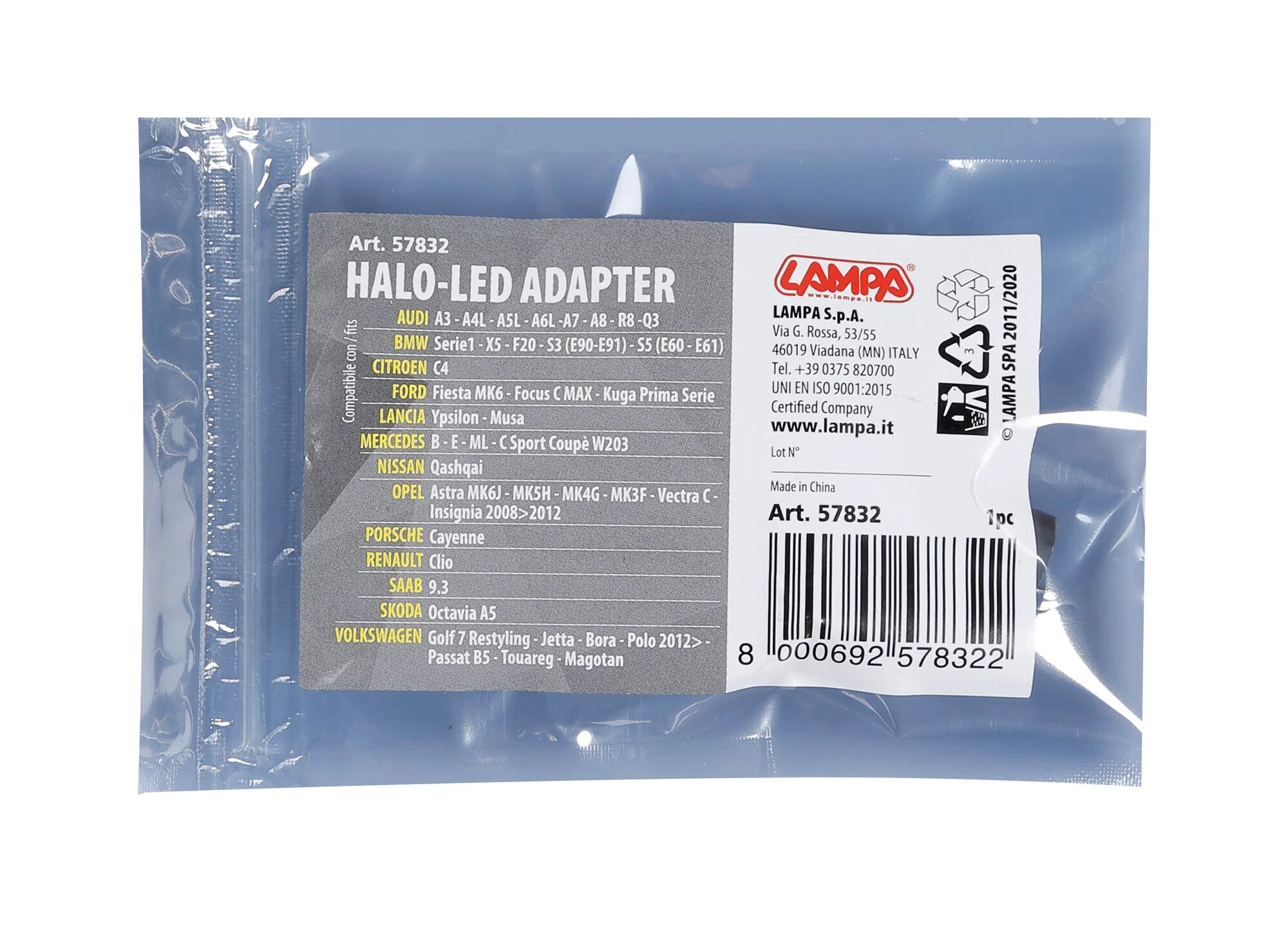 Halo Led - Adattatore lampada (1 pz) - Audi, Bmw, Citroen, Ford, Lancia, Mercedes, Nissan, Opel, Porsche, Renault, Saab, Skoda, Volkswagen - Daf, Scania