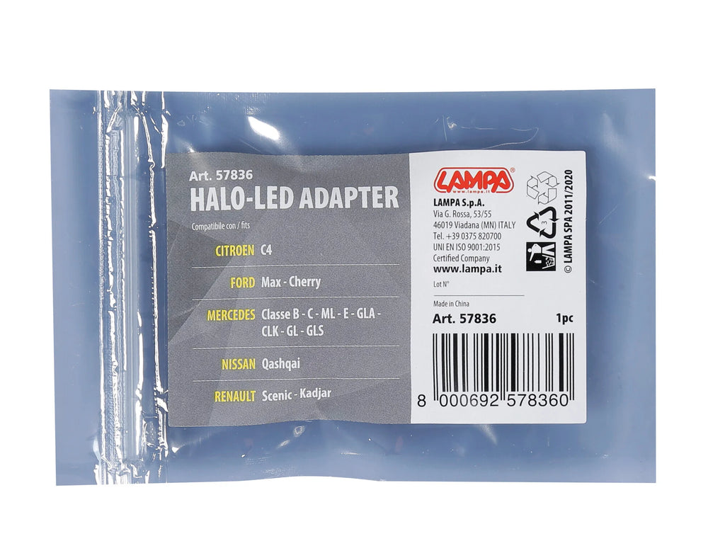 Halo Led - Adattatore lampada (1 pz) - Citroen, Ford, Mercedes, Nissan, Renault
