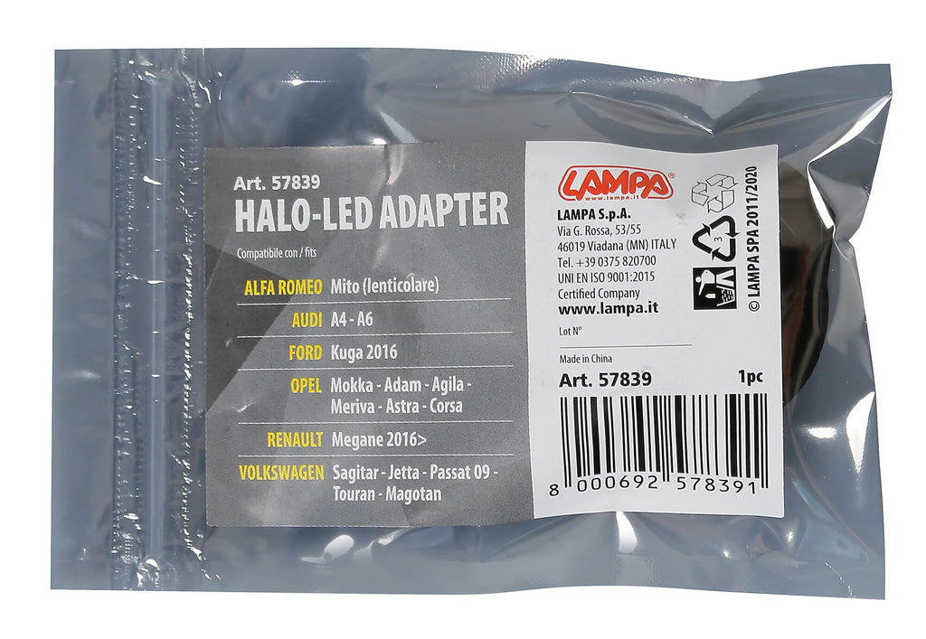 Halo Led - Adattatore lampada (1 pz) - Alfa Romeo, Audi, Ford, Opel, Renault, Volkswagen