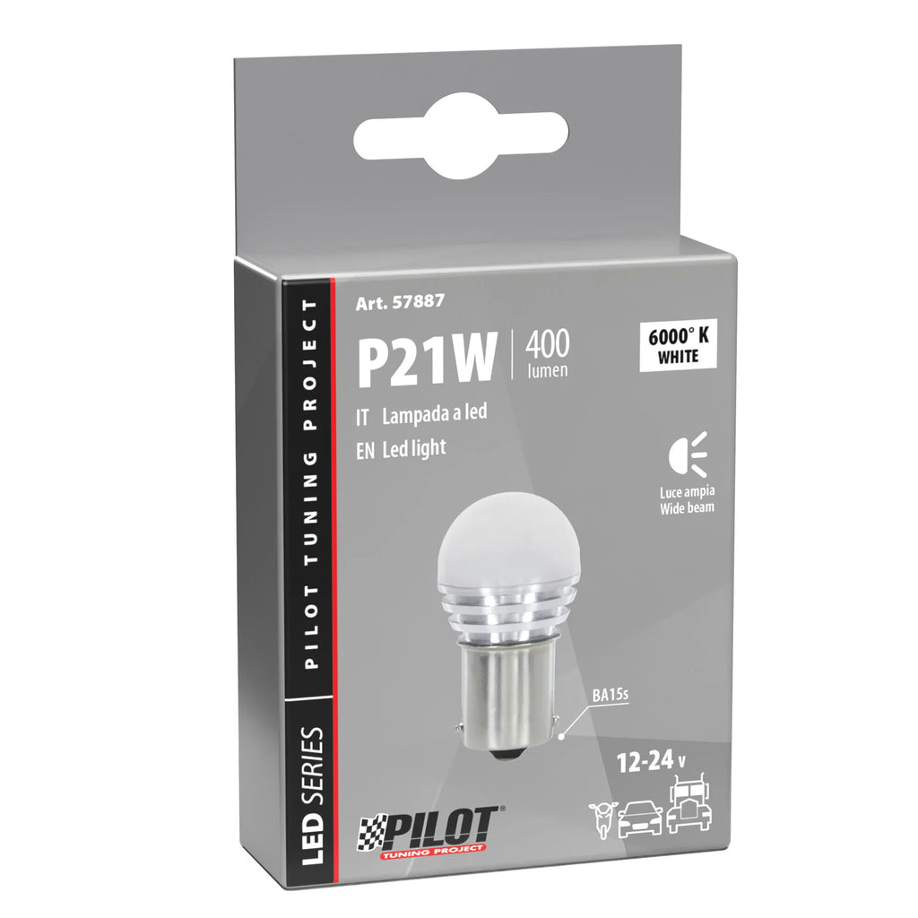 10/30V Led Series - 1 SMD x 9 chips - (P21W) - BA15s - 1 pz  - Scatola - Bianco