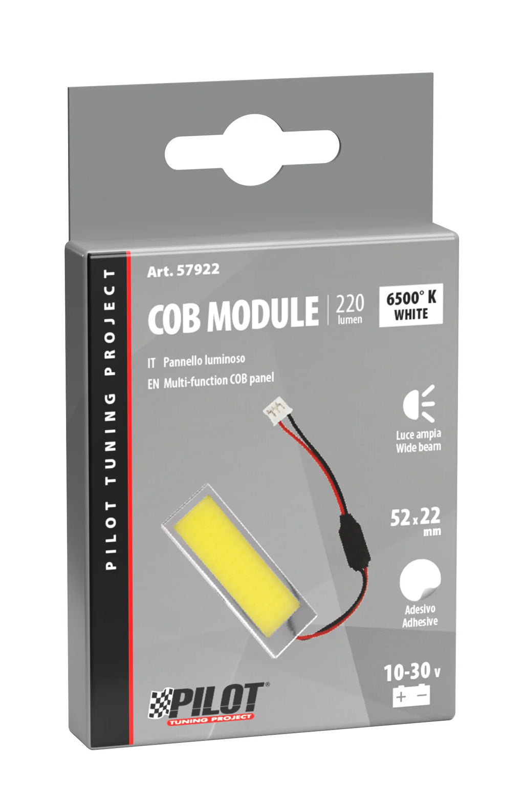 10/30V Mega-Led - Pannello COB 36 chips - 60x20 mm - 2,4W - 1 pz  - Scatola - Bianco