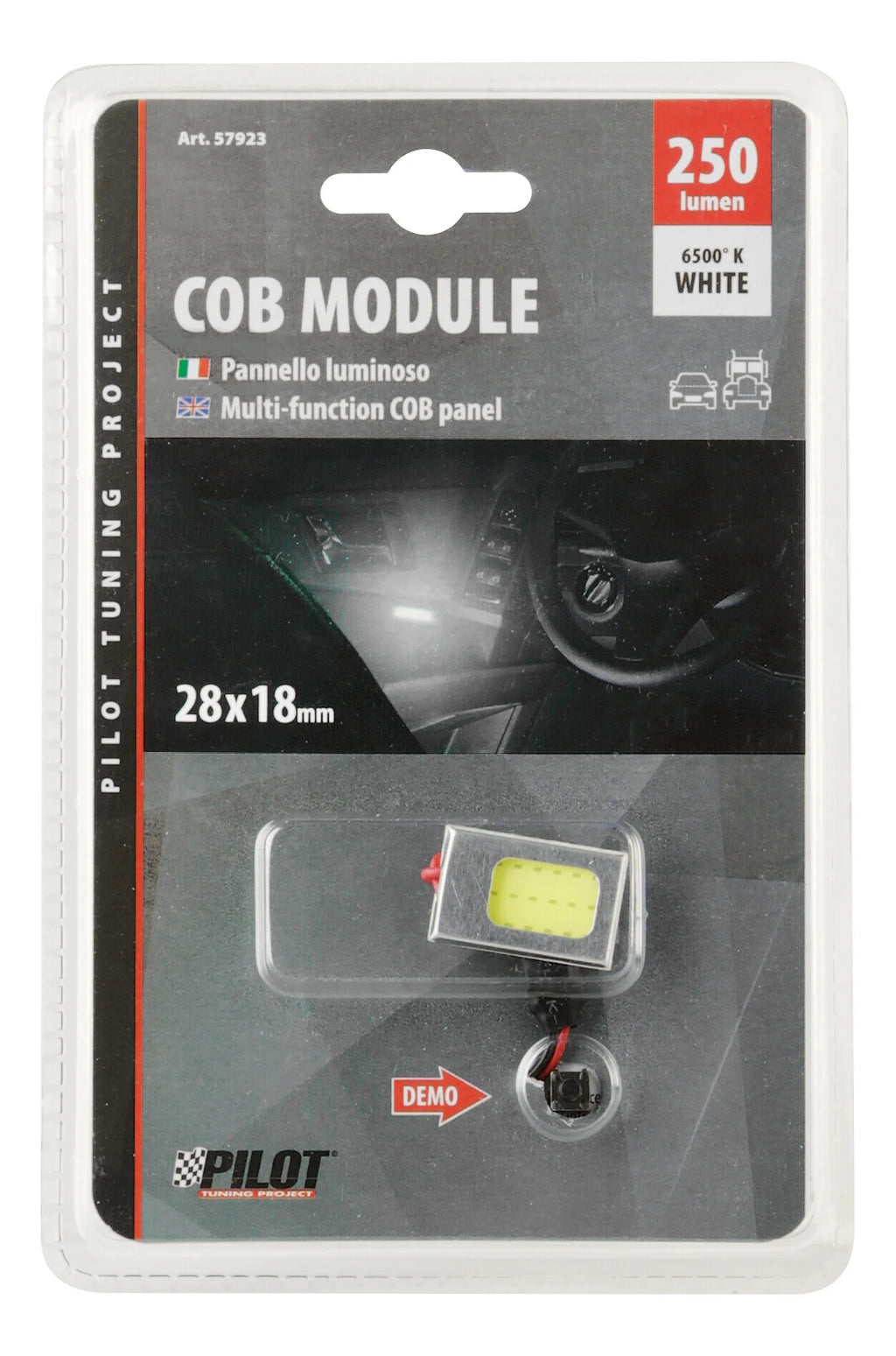 10/30V Mega-Led - Pannello COB 18 chips - 28x18 mm - 2,8W - 1 pz  - D/Blister - Bianco