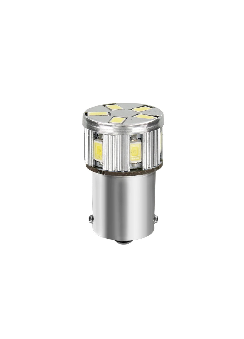 10/30V Led Series - 11 SMD x 1 chip - (P21W) - BA15s - 1 pz  - Scatola - Bianco - Doppia polarità - Resistenza incorporata