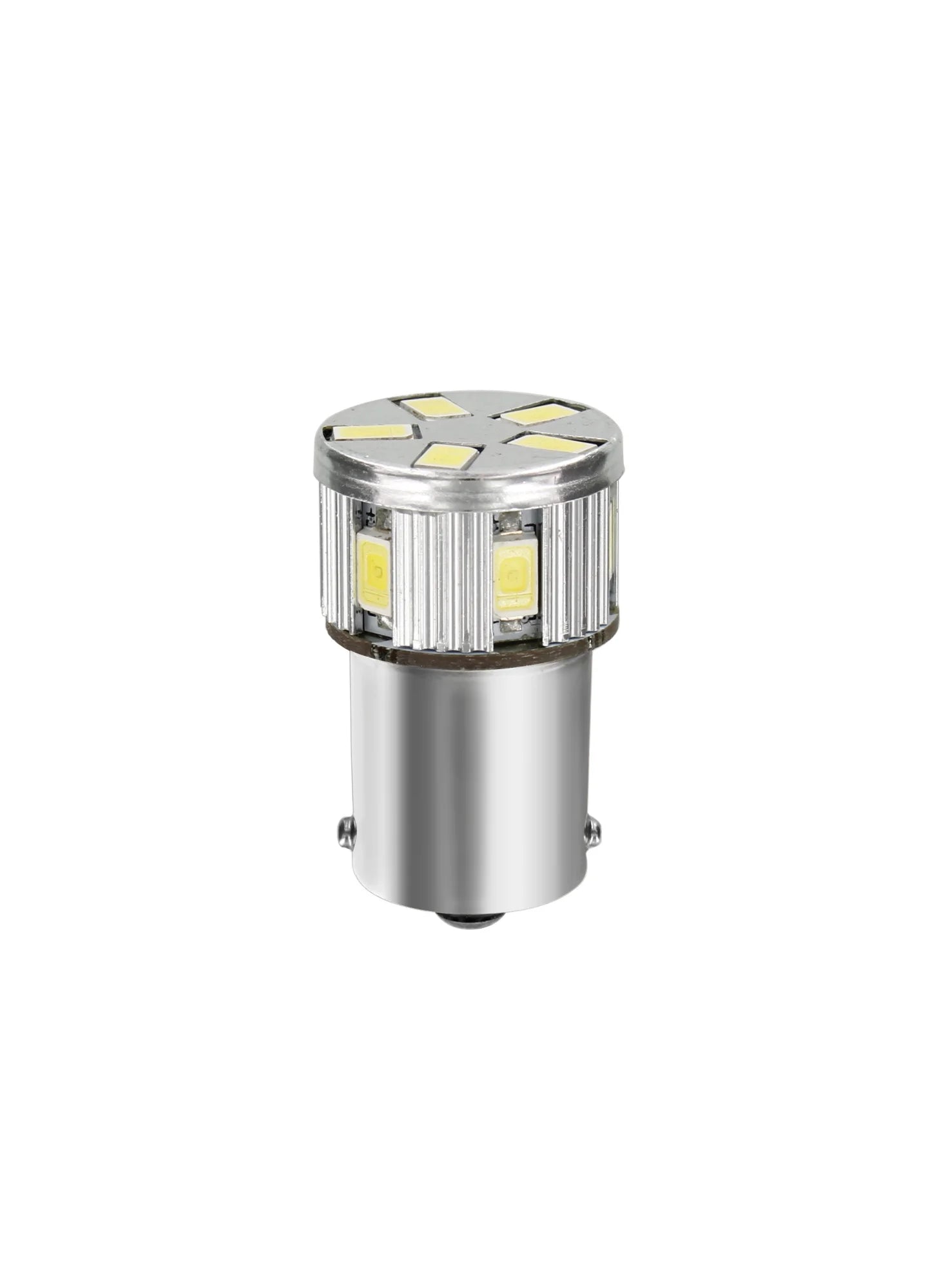 10/30V Led Series - 11 SMD x 1 chip - (P21W) - BA15s - 1 pz  - Scatola - Bianco - Doppia polarità - Resistenza incorporata