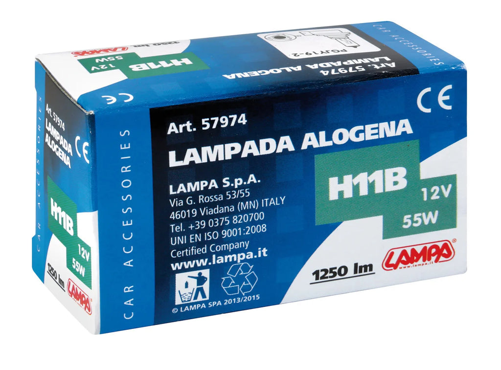 12V Lampada alogena - H11B - 55W - PGJY19-2 - 1 pz  - Scatola