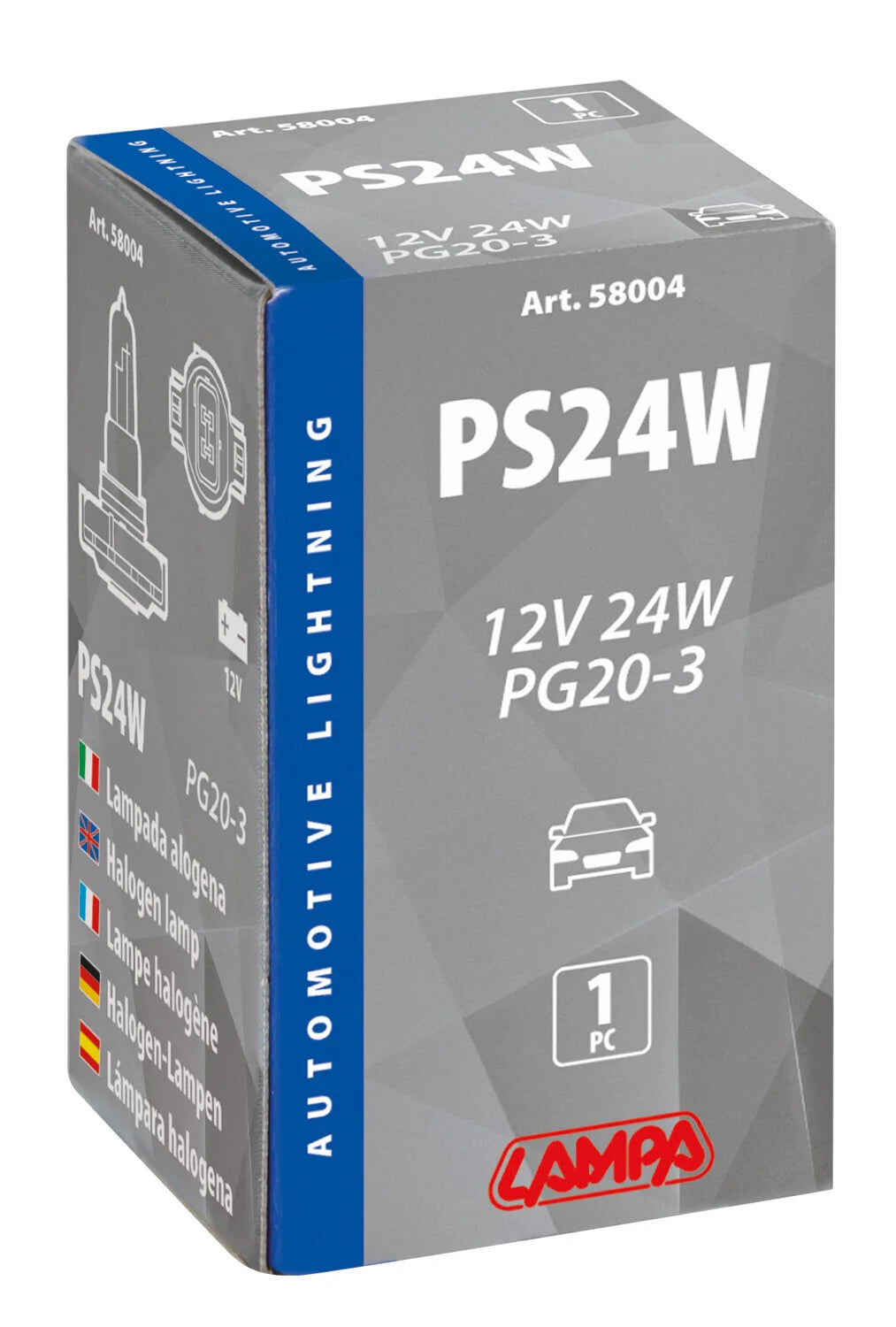 12V Lampada alogena - PS24W - 24W - PG20-3 - 1 pz  - Scatola [Confezione da 10]