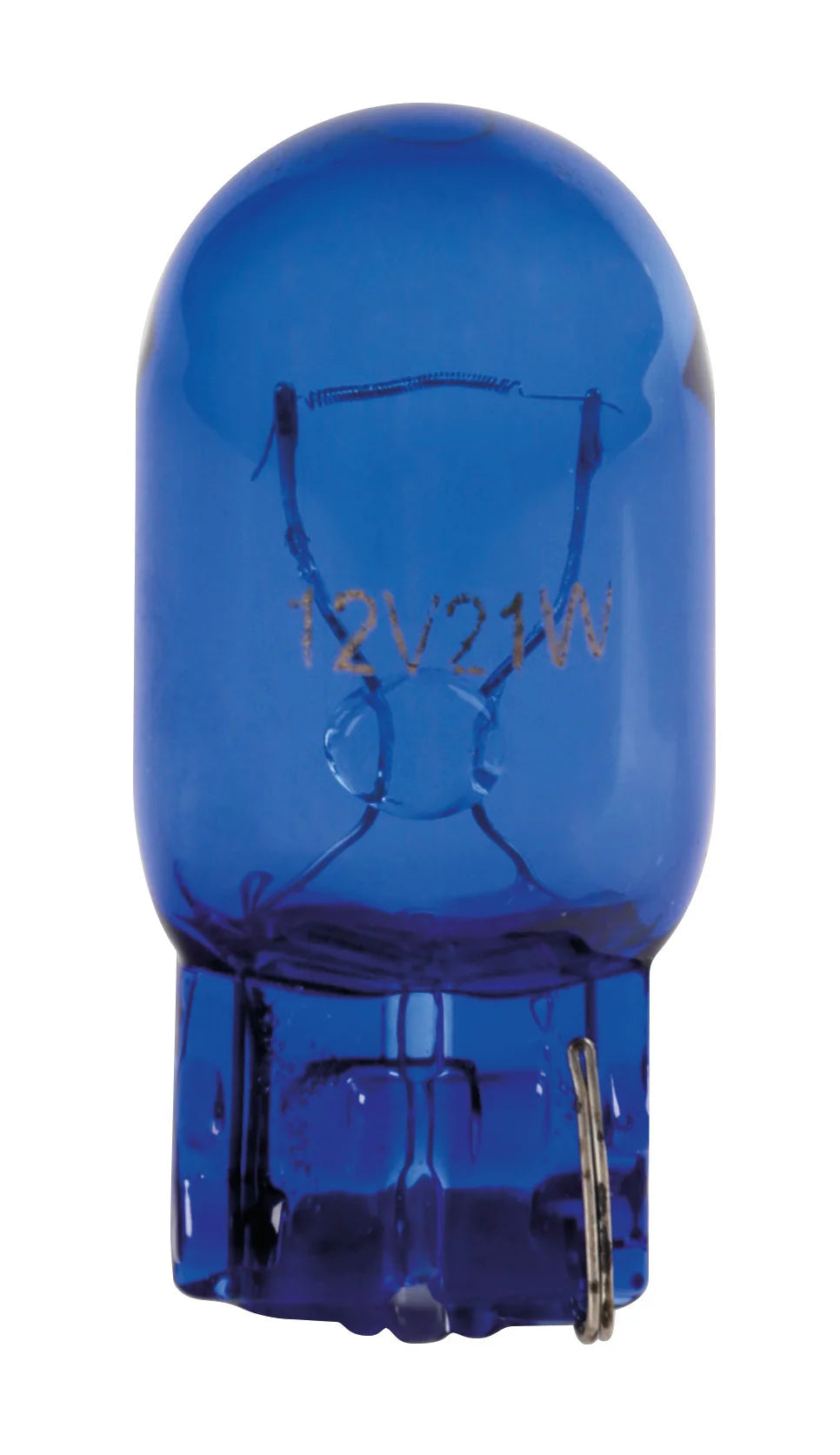 12V Blue Dyed Glass, Lampada zoccolo vetro - (W21W) - 21W - W3x16d - 2 pz  - D/Blister