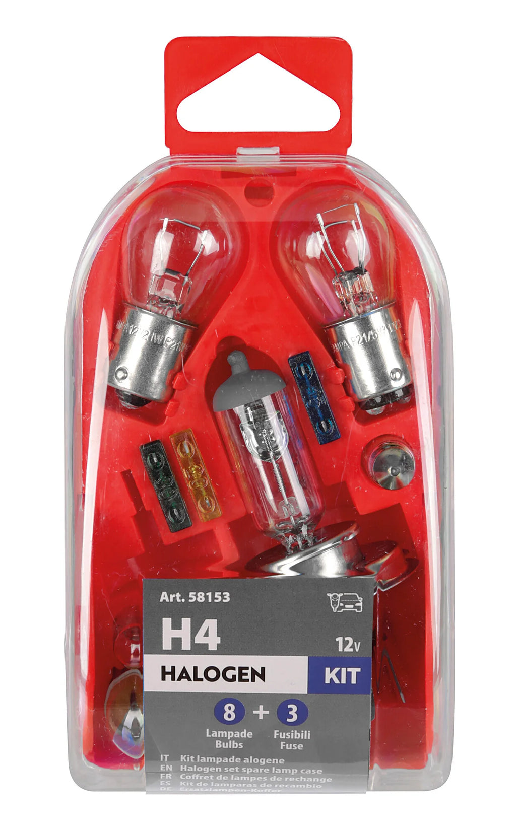 Kit lampade di ricambio 11 pz, alogena H4 - 12V