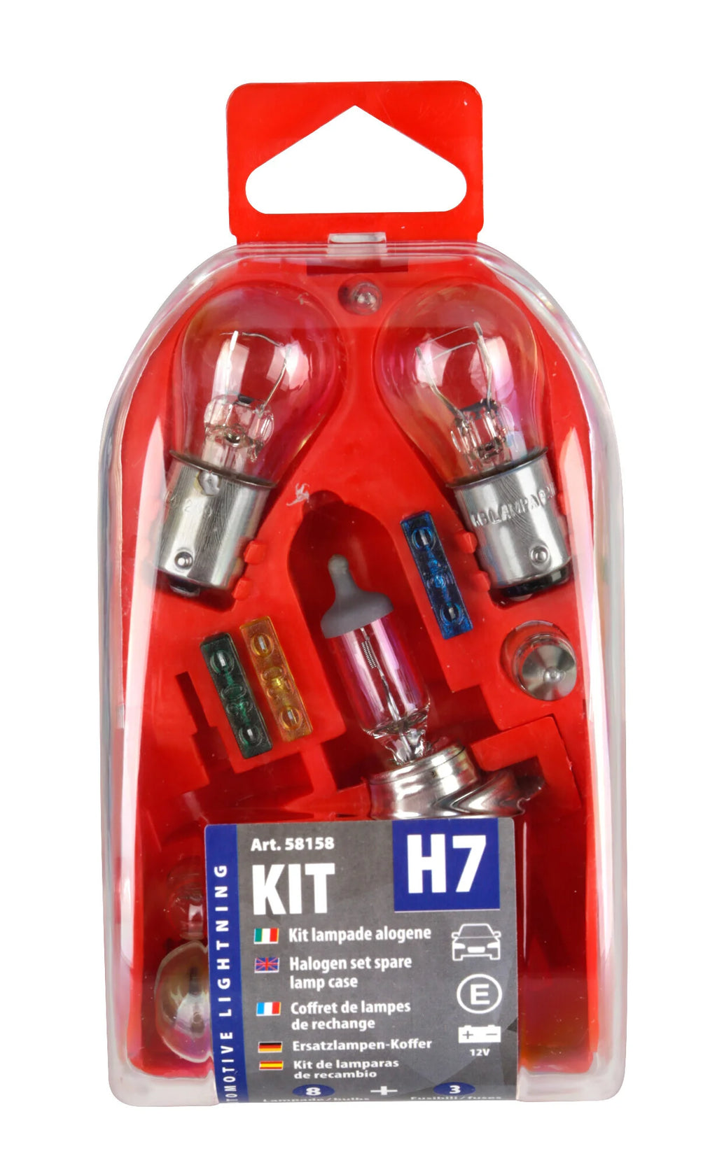 Kit lampade di ricambio 11 pz, alogena H7 - 12V